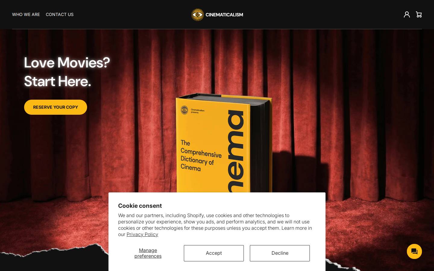 cinematicalism.com homepage screenshot