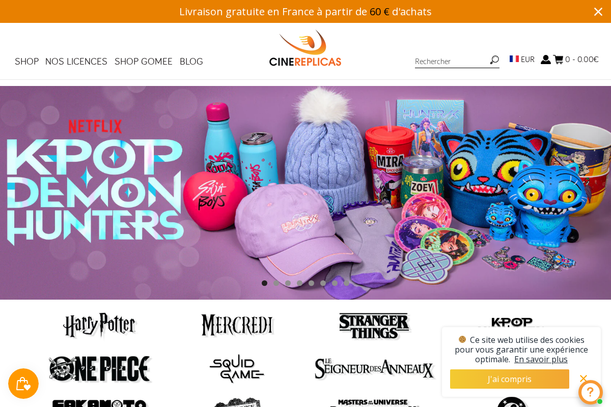 Cinereplicas homepage screenshot