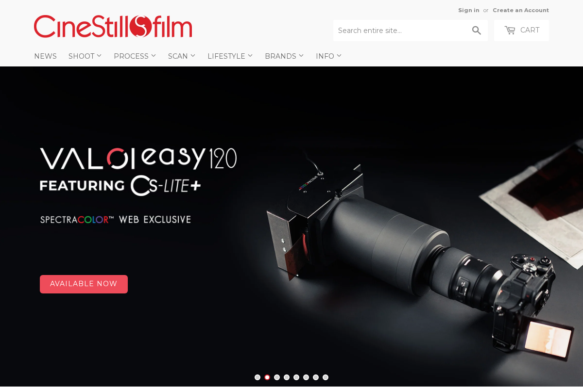 CineStill Film homepage screenshot