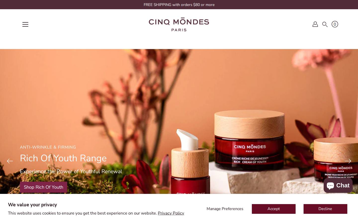 cinqmondesus.com homepage screenshot