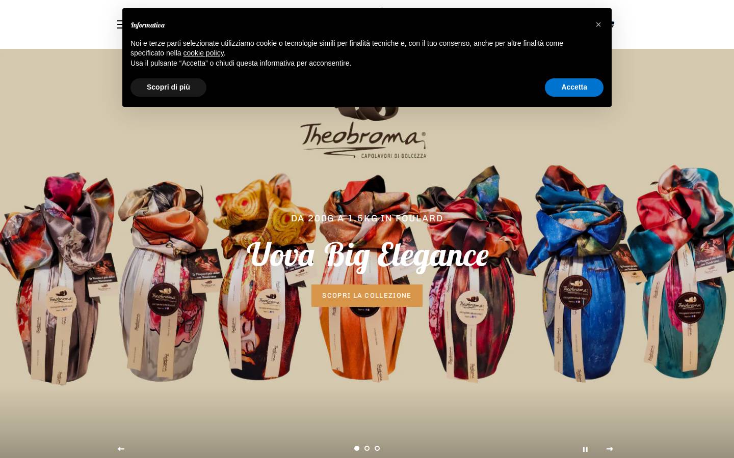 cioccogelateriatheobroma.com homepage screenshot