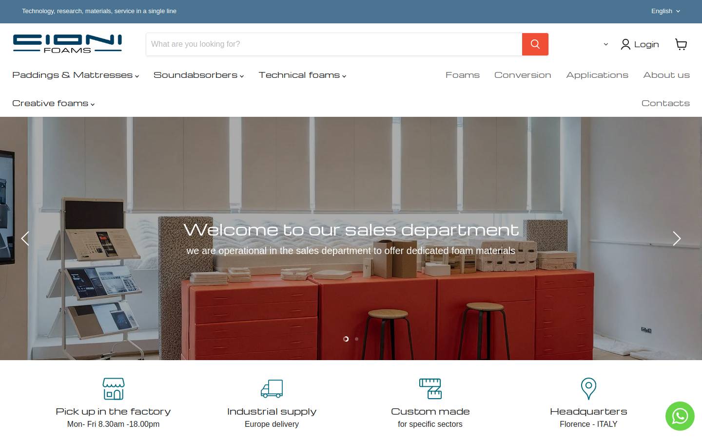 cioniplasticmaterials.com homepage screenshot
