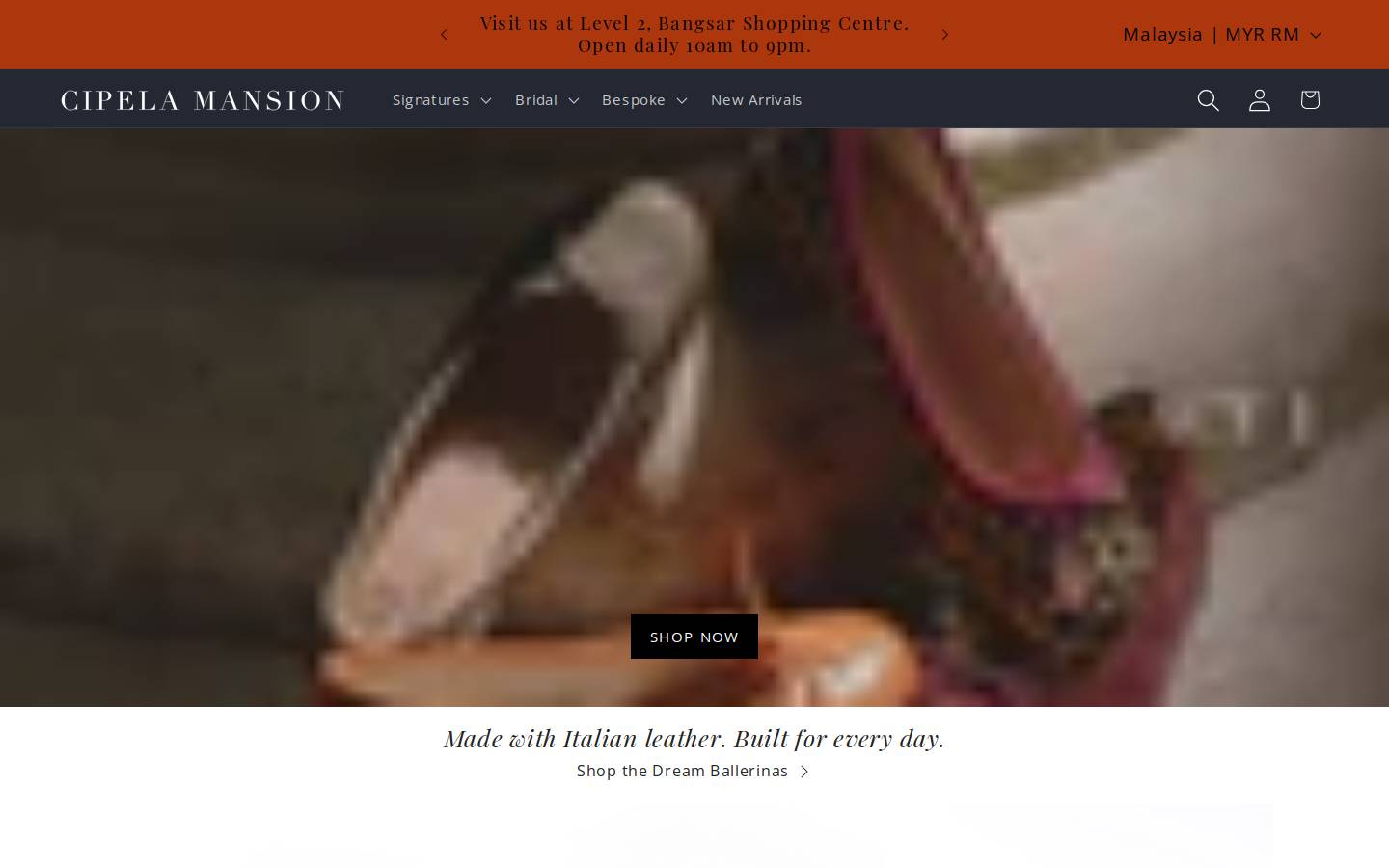 cipelamansion.com homepage screenshot