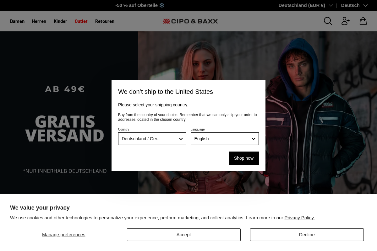 Cipo & Baxx France homepage screenshot