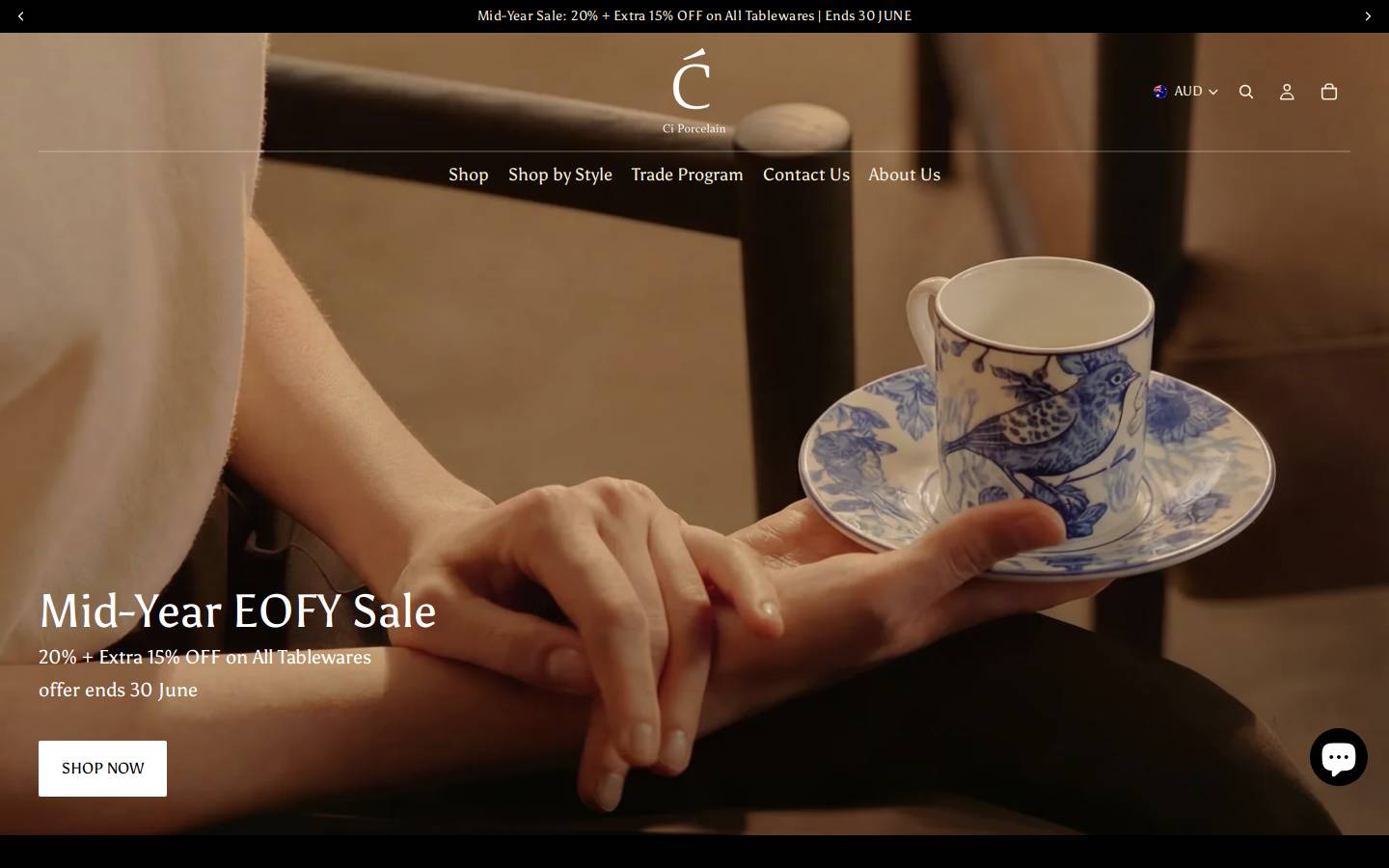 ciporcelain.com.au homepage screenshot