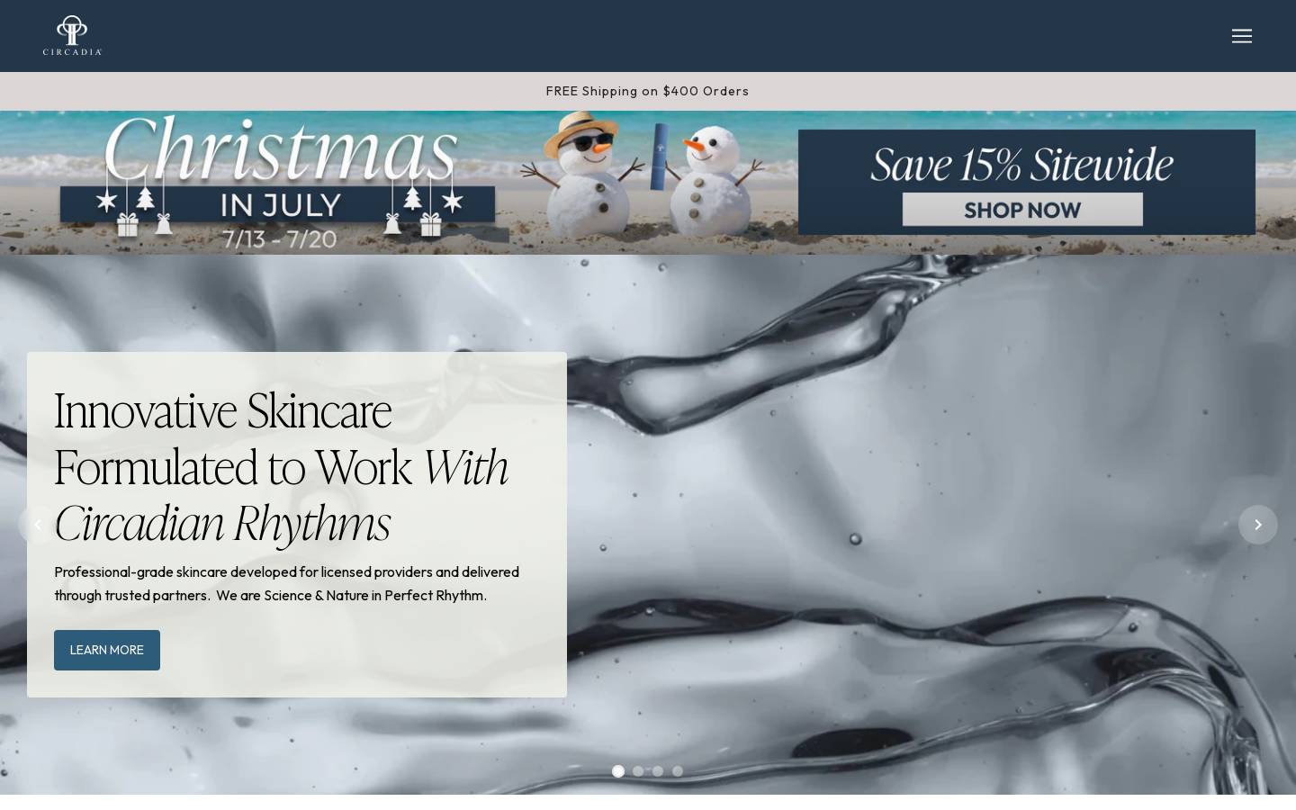 circadia.com homepage screenshot