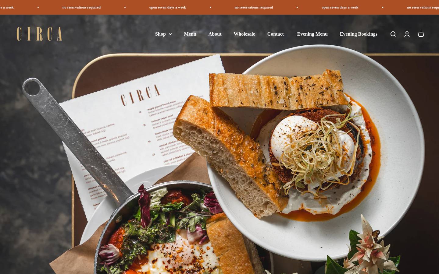 Circa Espresso homepage screenshot