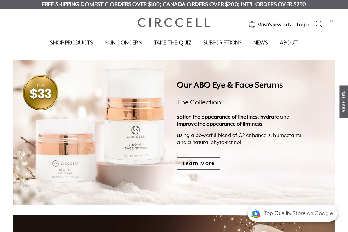 CIRCCELL SKINCARE homepage screenshot