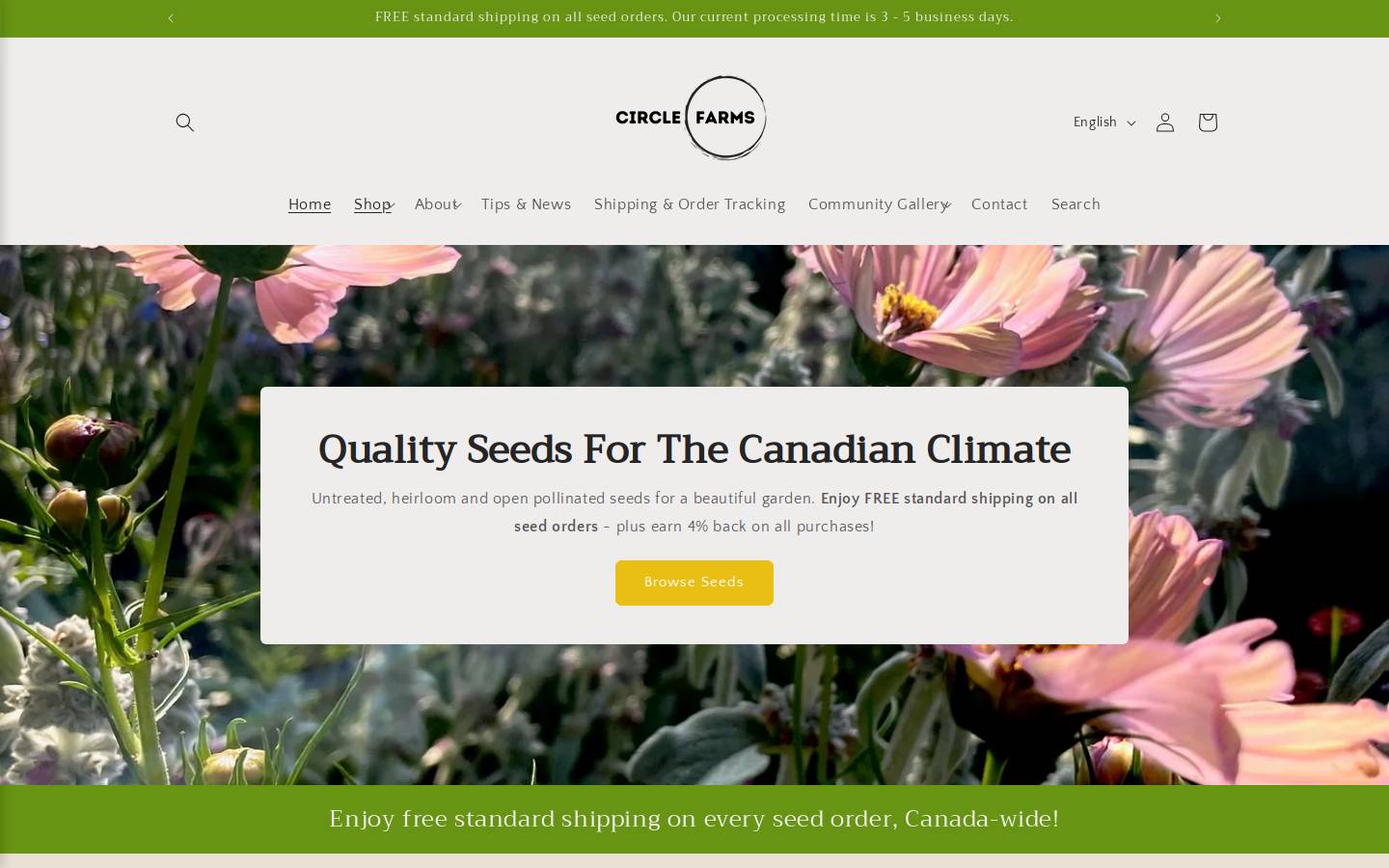 circlefarms.ca homepage screenshot