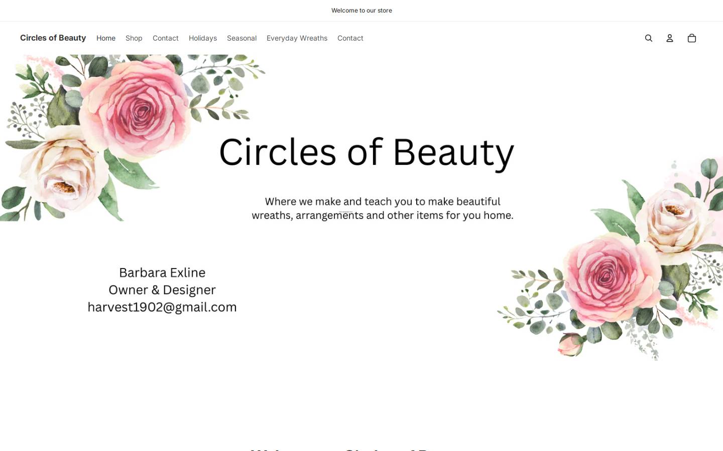 circlesofbeauty.com homepage screenshot