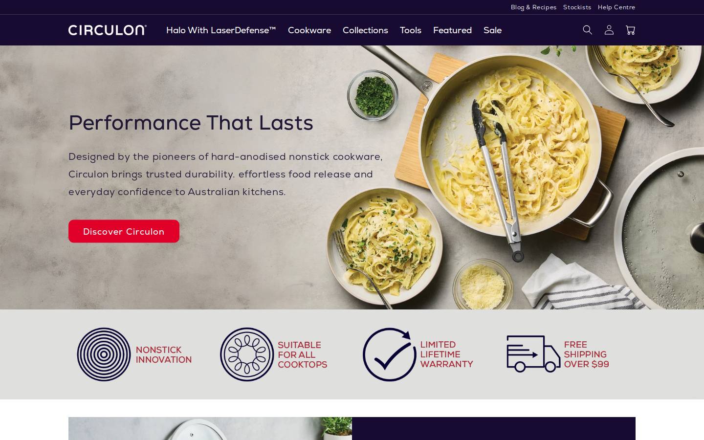 Home of Circulon Cookware homepage screenshot