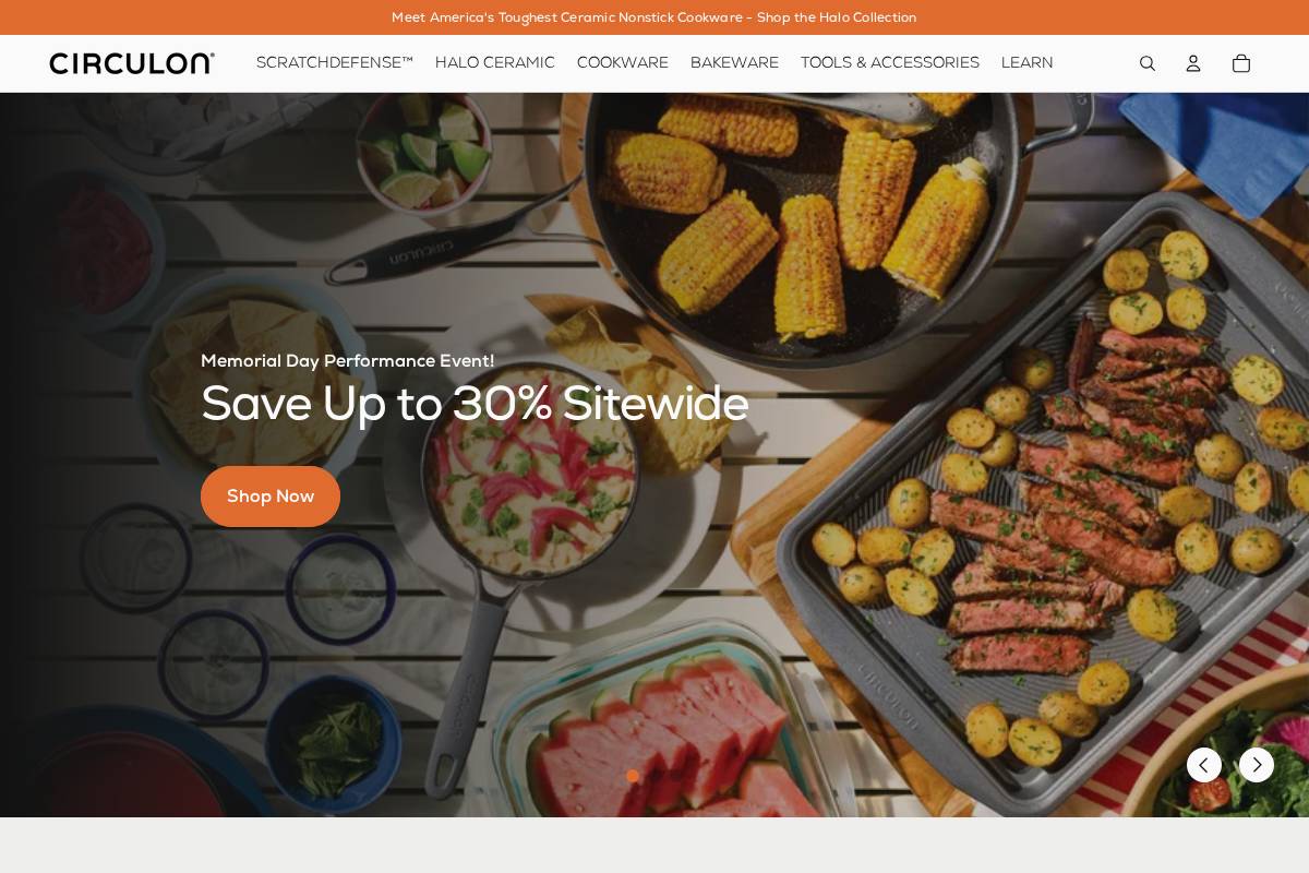 Home of Circulon Cookware homepage screenshot
