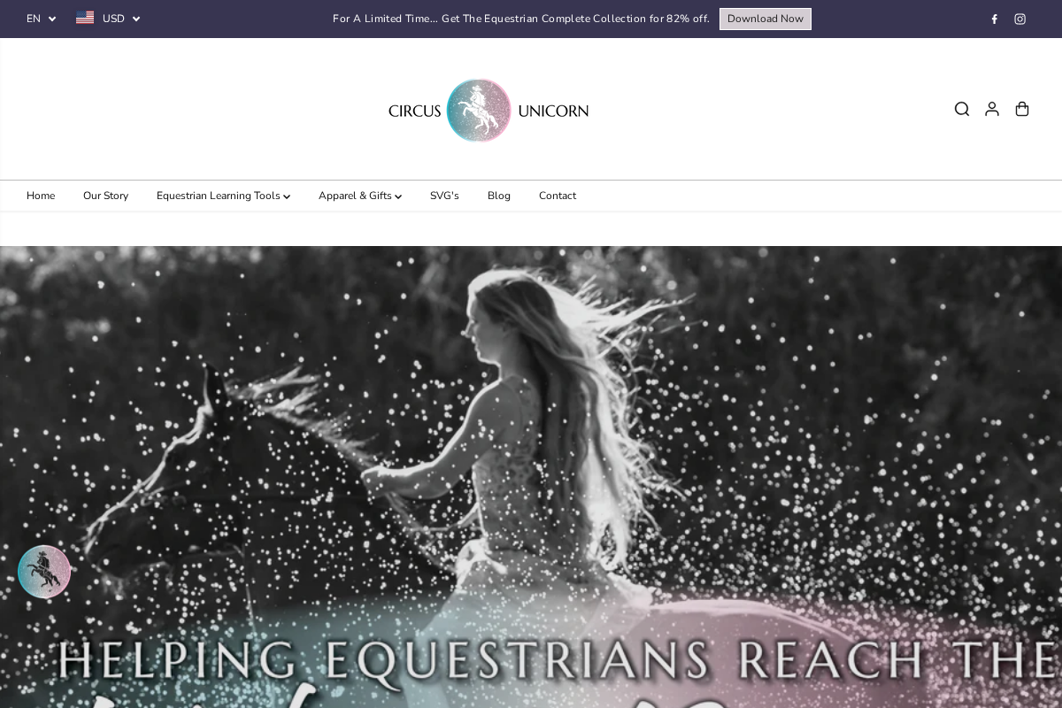 Circus Unicorn homepage screenshot