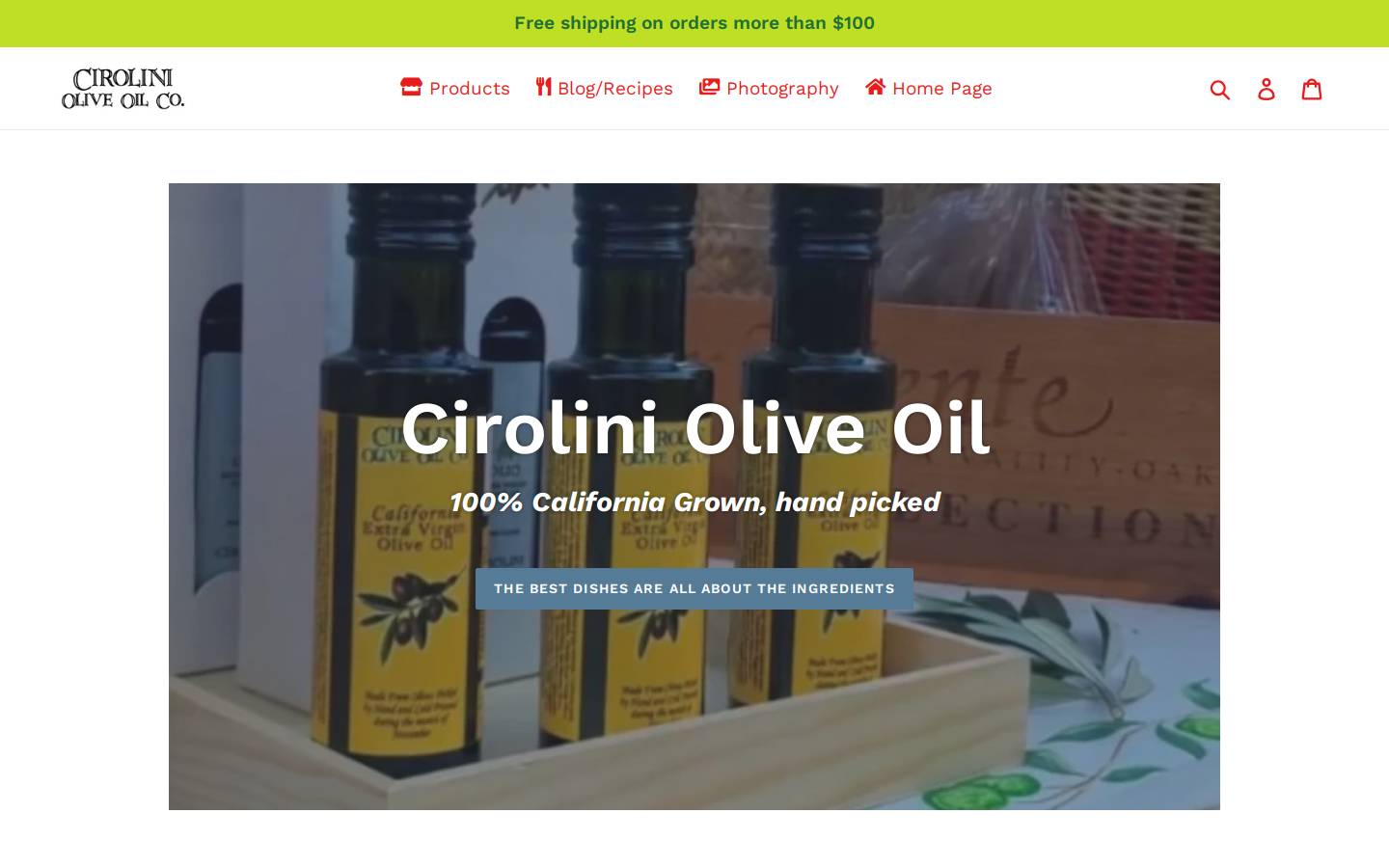 cirolinioliveoilco.com homepage screenshot