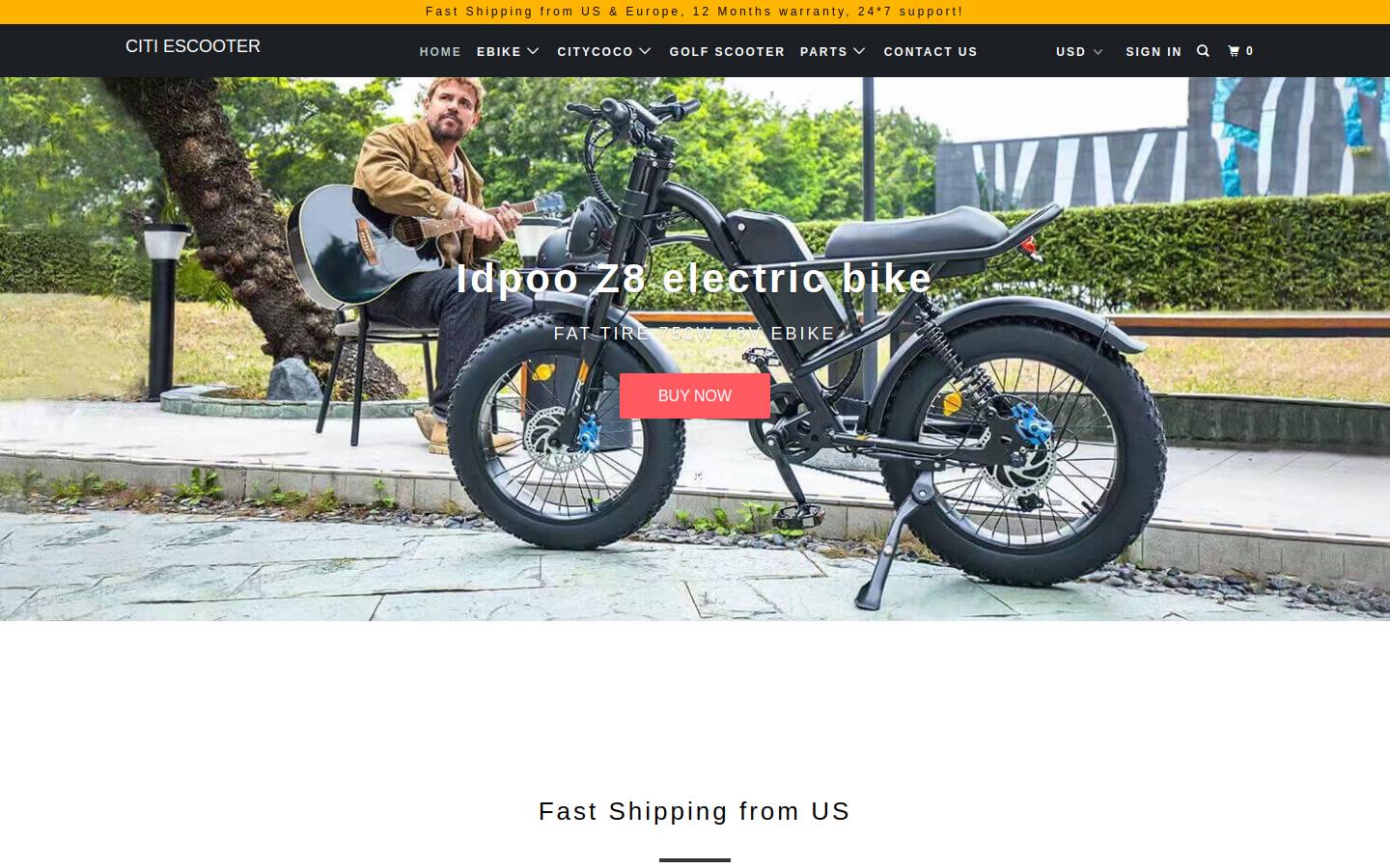 citiescooter.com homepage screenshot