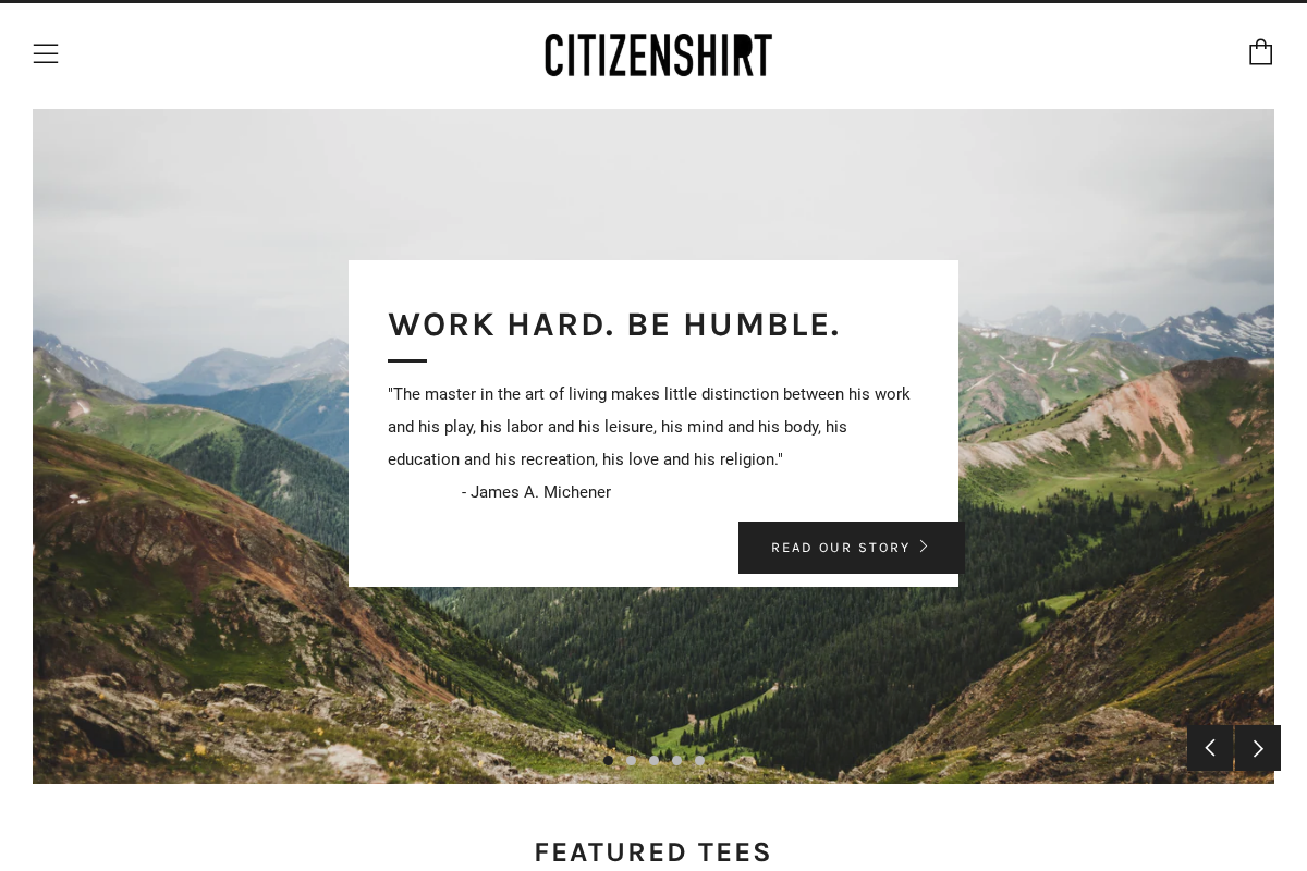 citizenshirt.com homepage screenshot