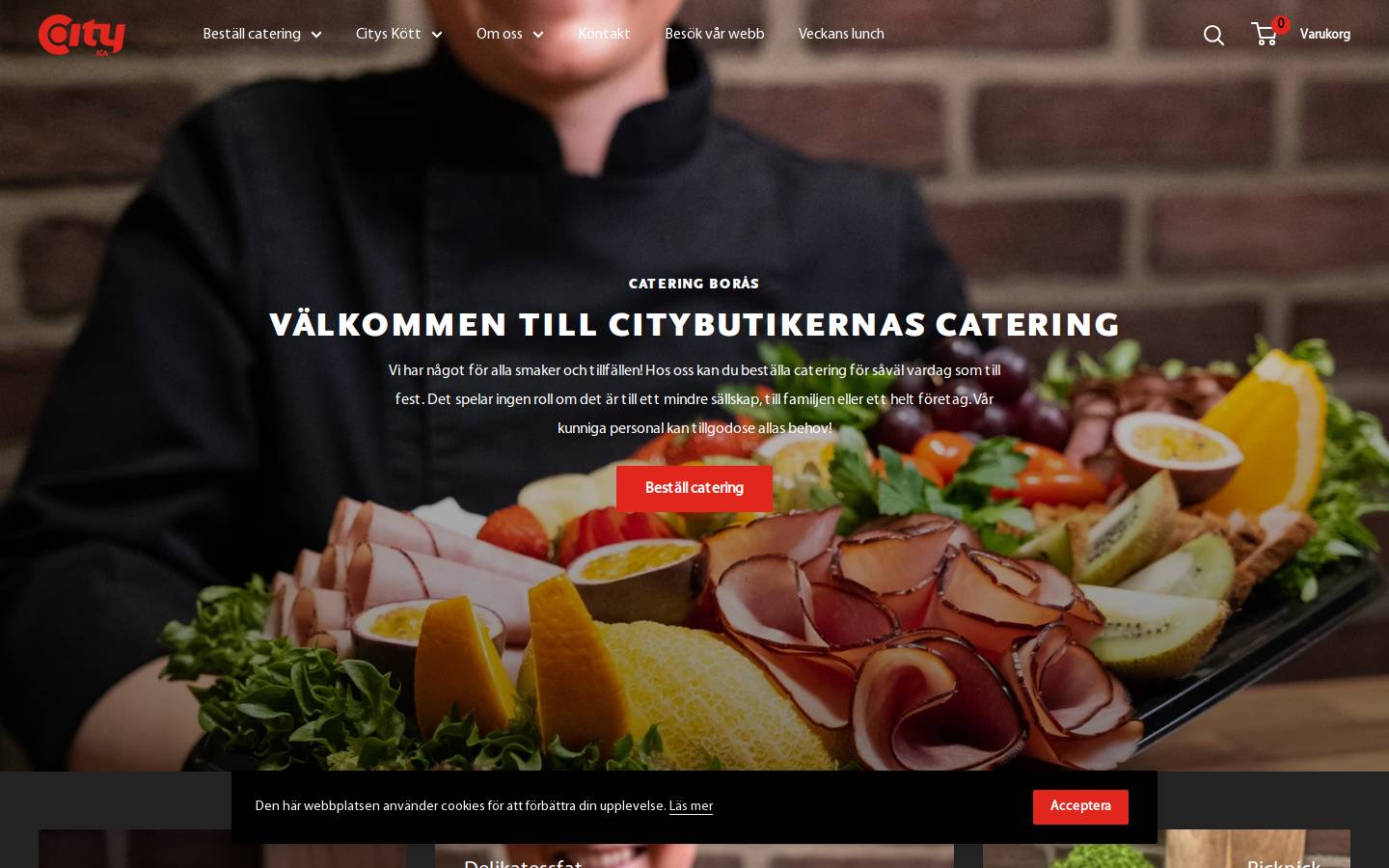 citybutikernacatering.se homepage screenshot