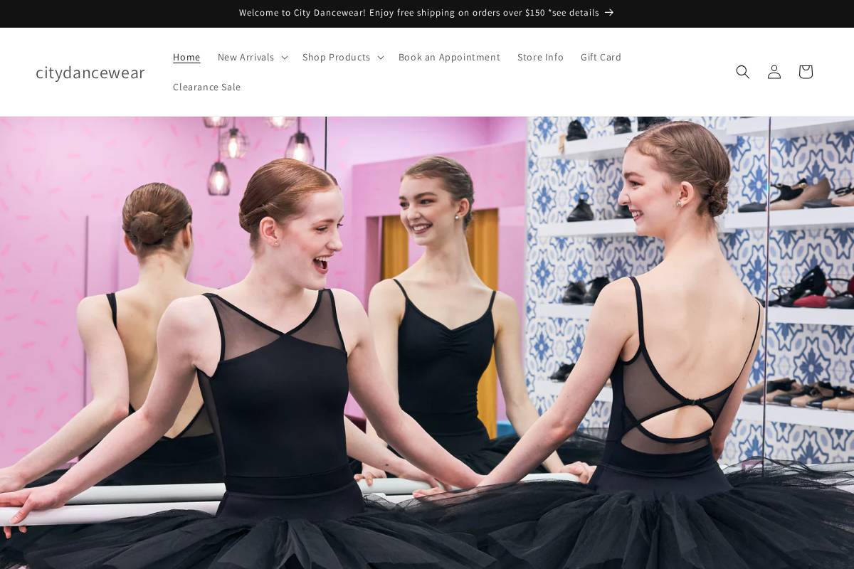citydancewear.com homepage screenshot
