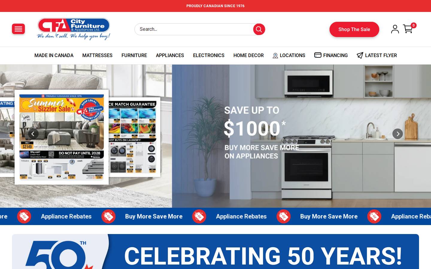 cityfurniturecanada.com homepage screenshot