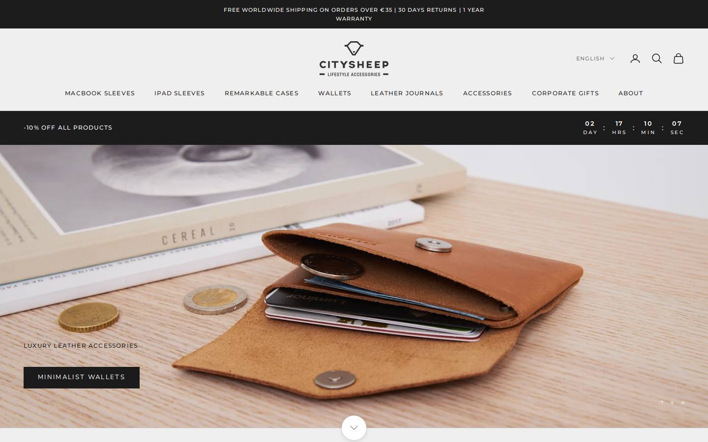 CitySheep (CitySheepStore.com) homepage screenshot
