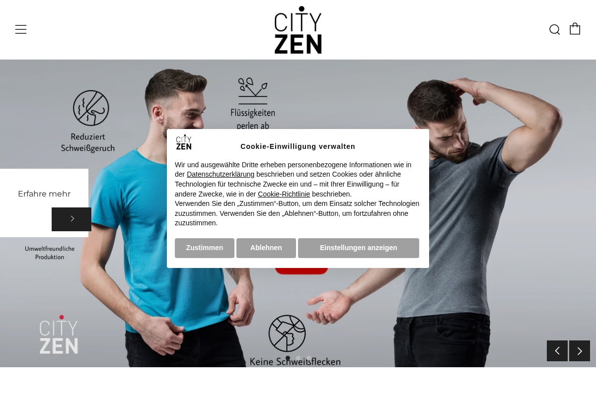 CityZenWear.de homepage screenshot