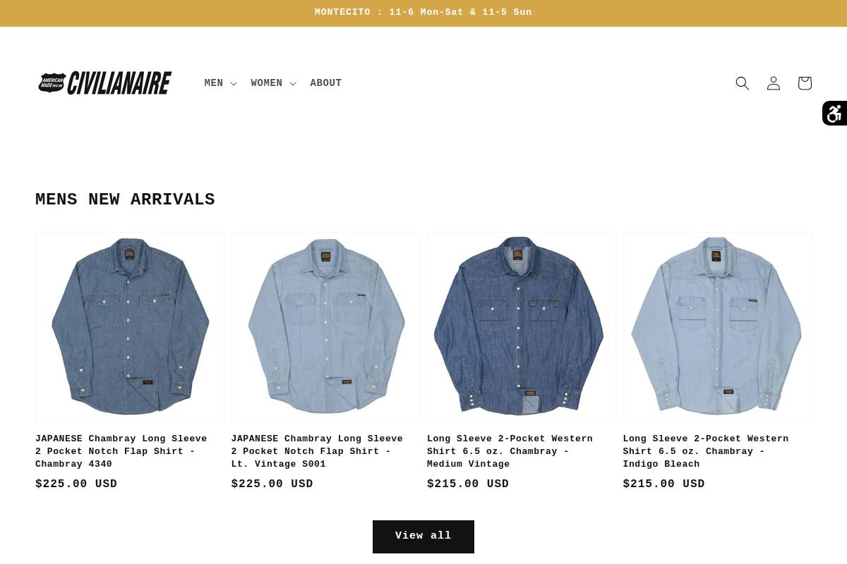 civilianaire.com homepage screenshot