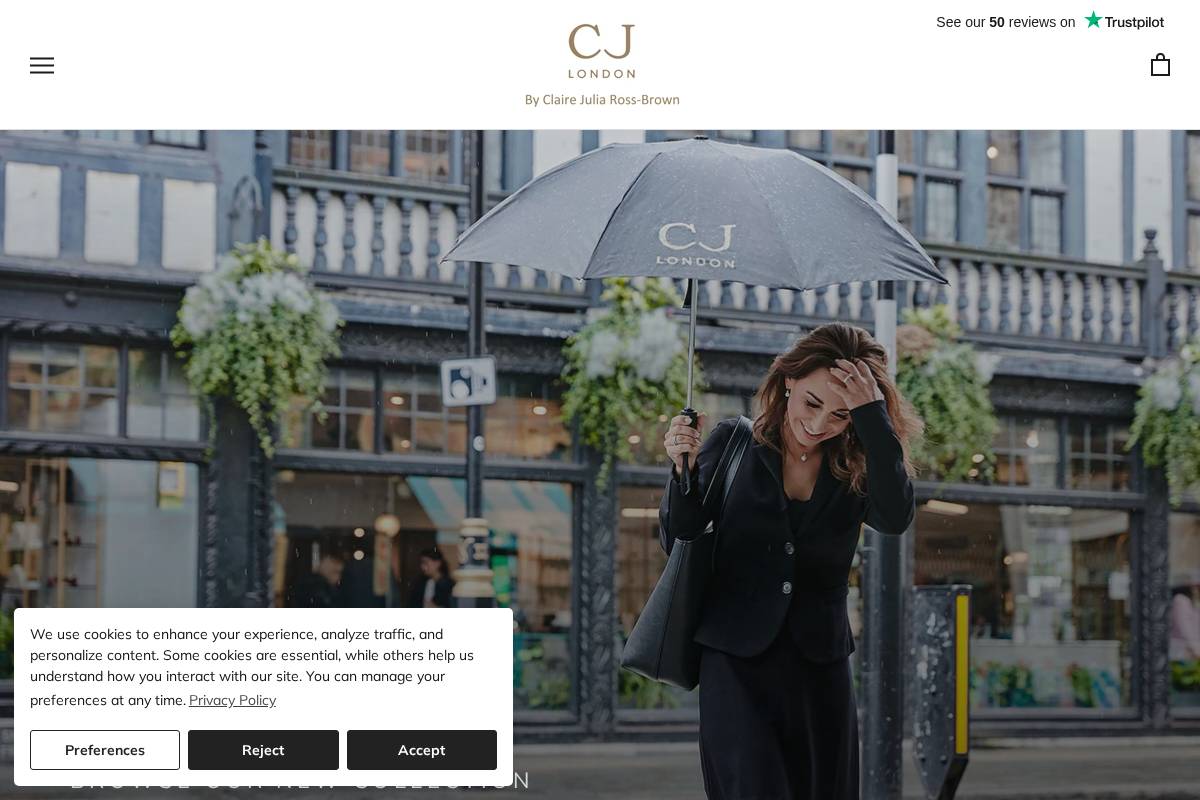 CJ London homepage screenshot