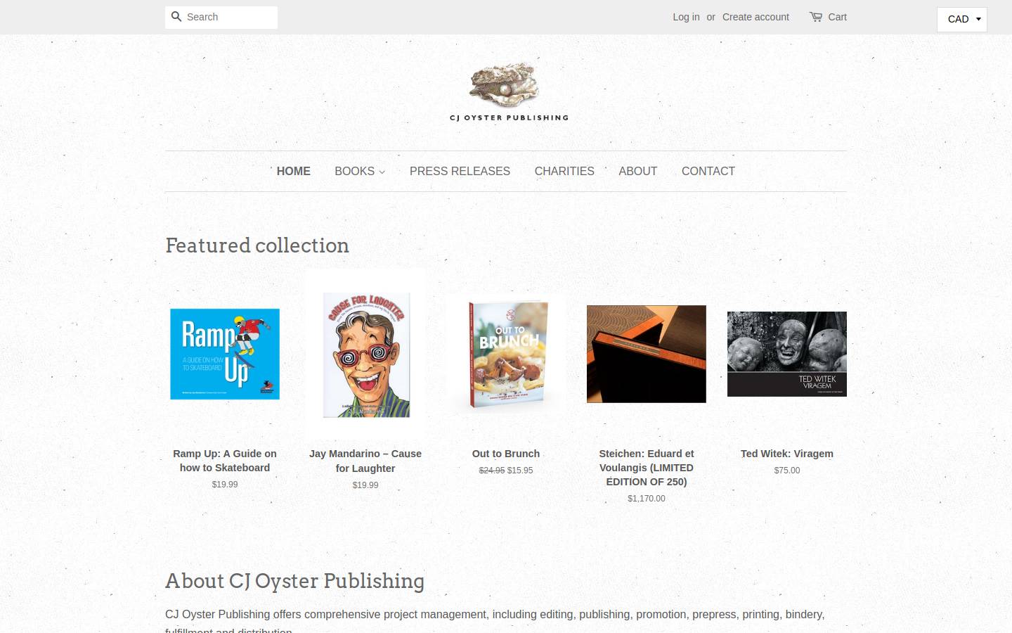 cjoysterpublishing.com homepage screenshot
