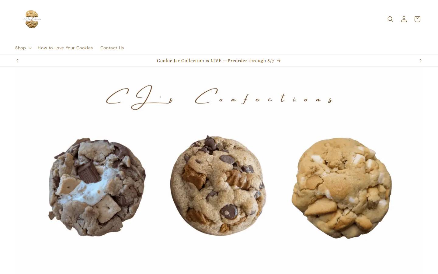 cjs-confections.com homepage screenshot