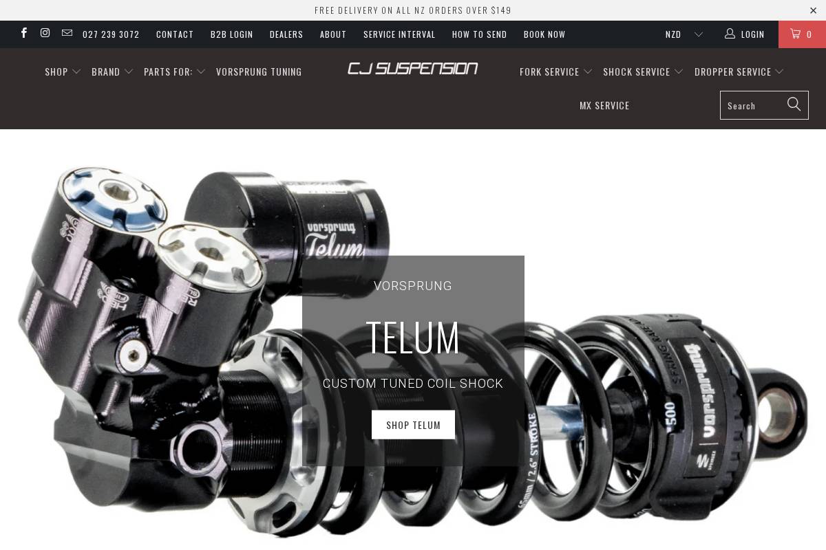 cjsuspension.co.nz homepage screenshot