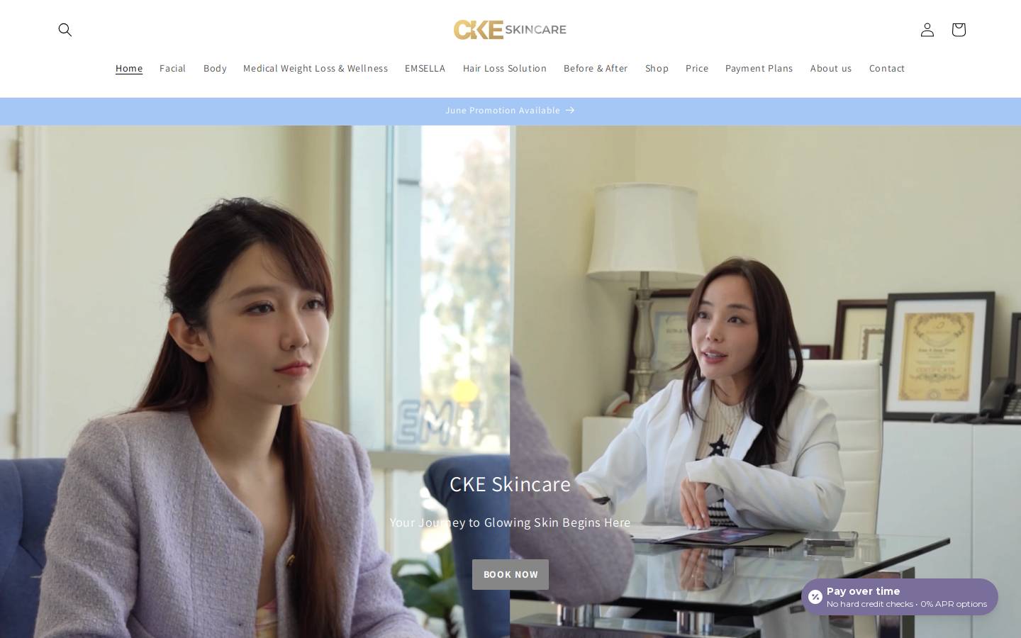 ckeskincare.com homepage screenshot