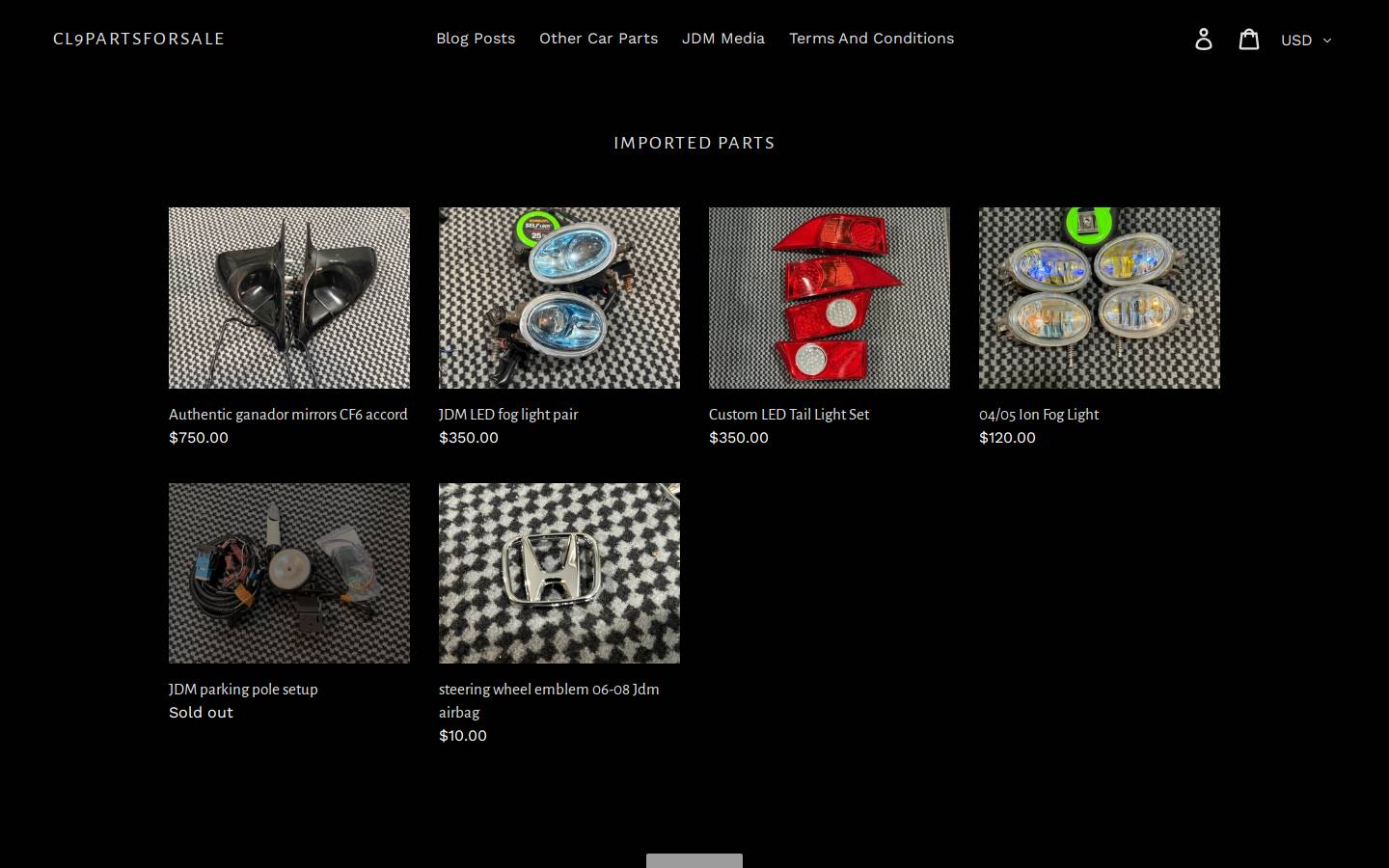 cl9partsforsale.com homepage screenshot
