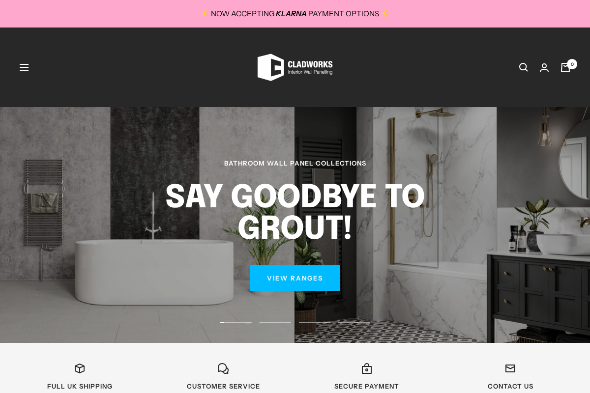 cladworks.co.uk homepage screenshot