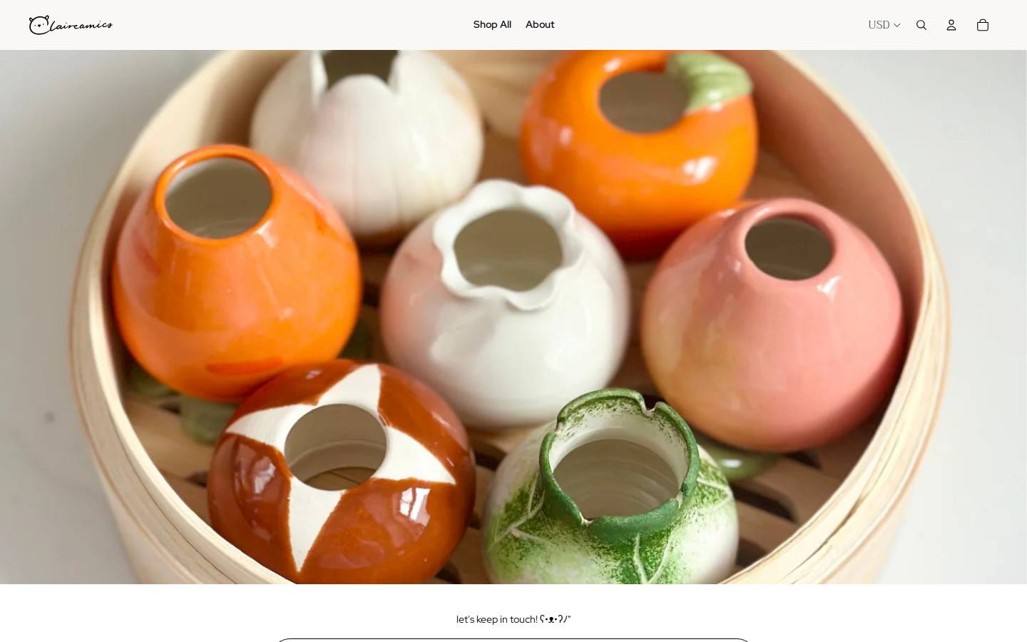 claireamics.com homepage screenshot