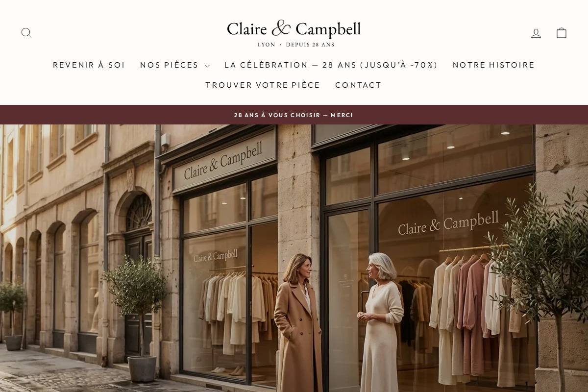 Claireandcampbell homepage screenshot