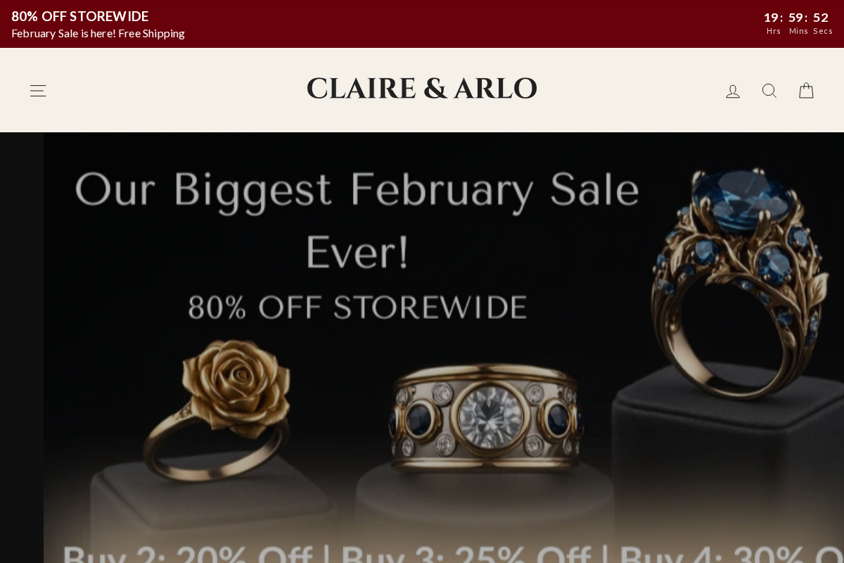Clairearlojewellery homepage screenshot