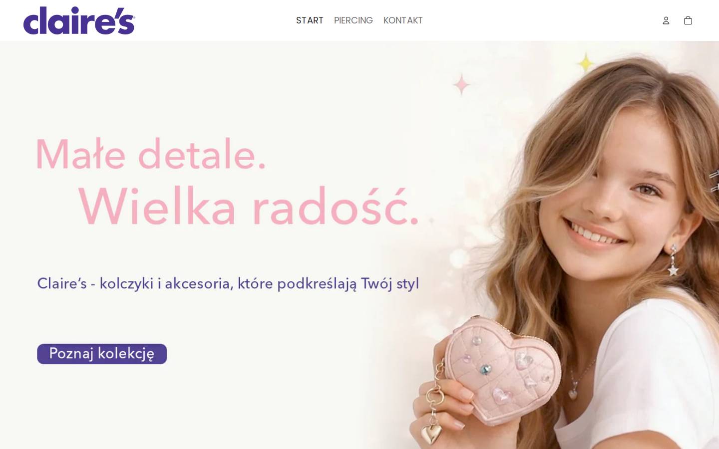 Claire's Polska homepage screenshot