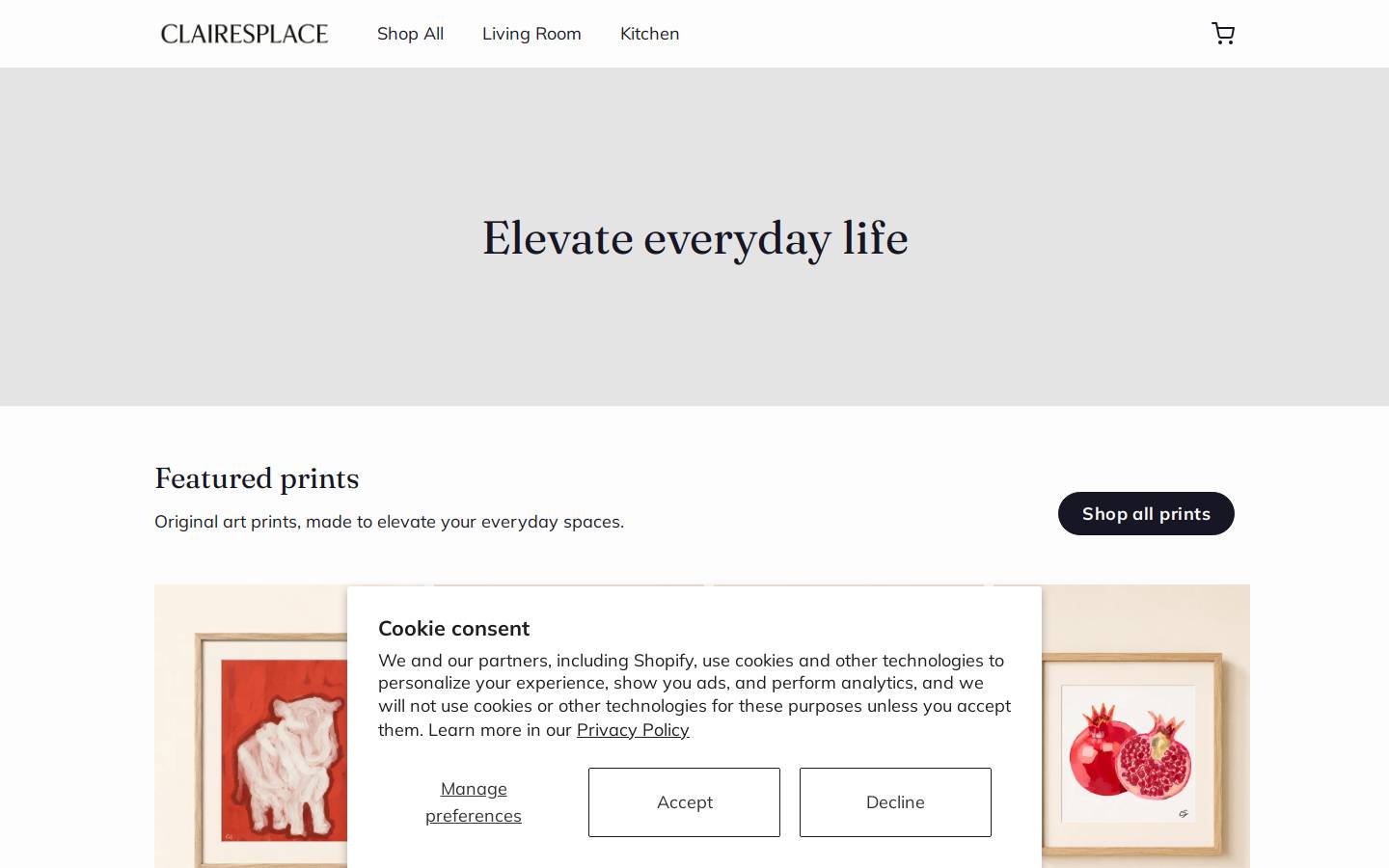 clairesplace.co homepage screenshot