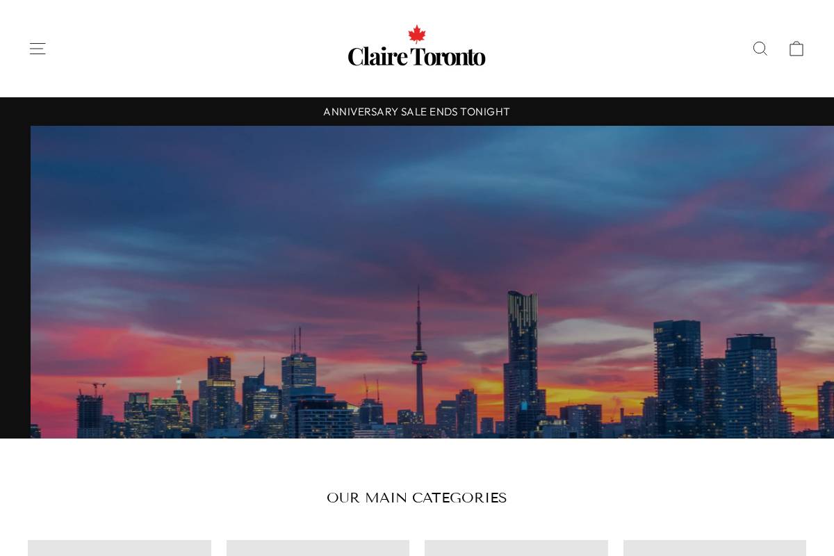 Clairetoronto homepage screenshot