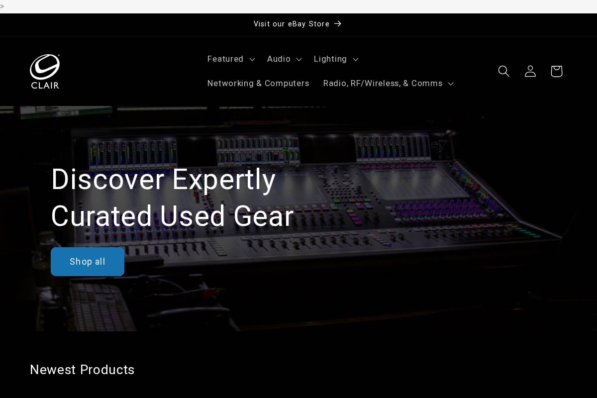 clairusedgear.com homepage screenshot