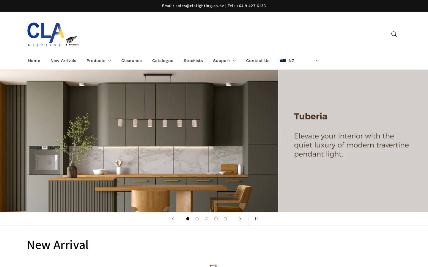 clalighting.co.nz homepage screenshot