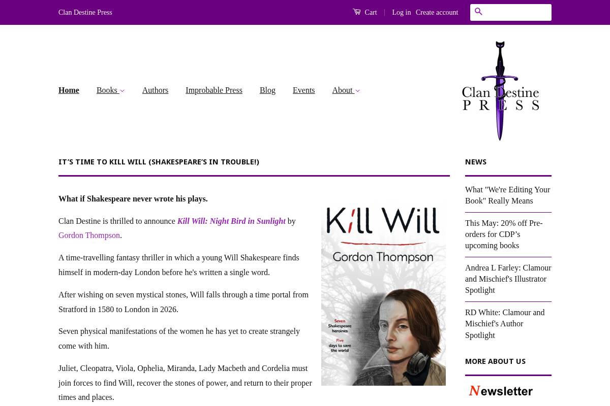 clandestinepress.net homepage screenshot