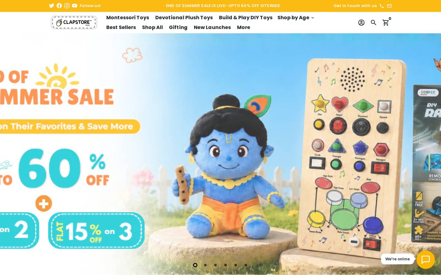 clapstoretoys.com homepage screenshot