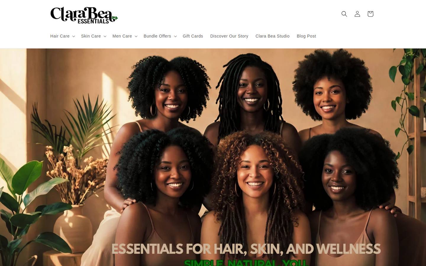 clarabeaessentials.com homepage screenshot