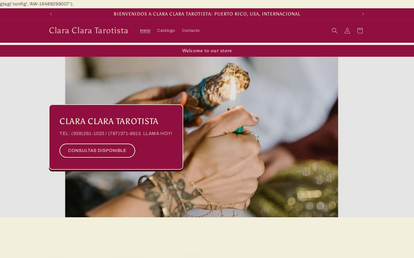 claraclaratarotista.com homepage screenshot