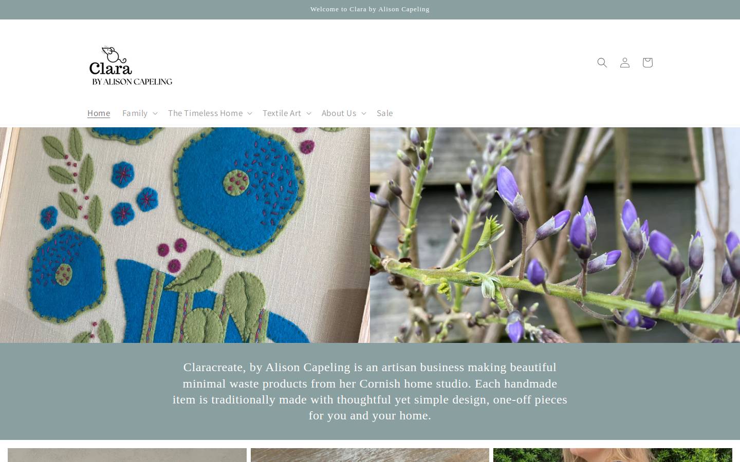 claracreate.com homepage screenshot