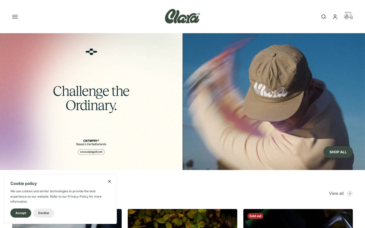 claragolfclub.com homepage screenshot