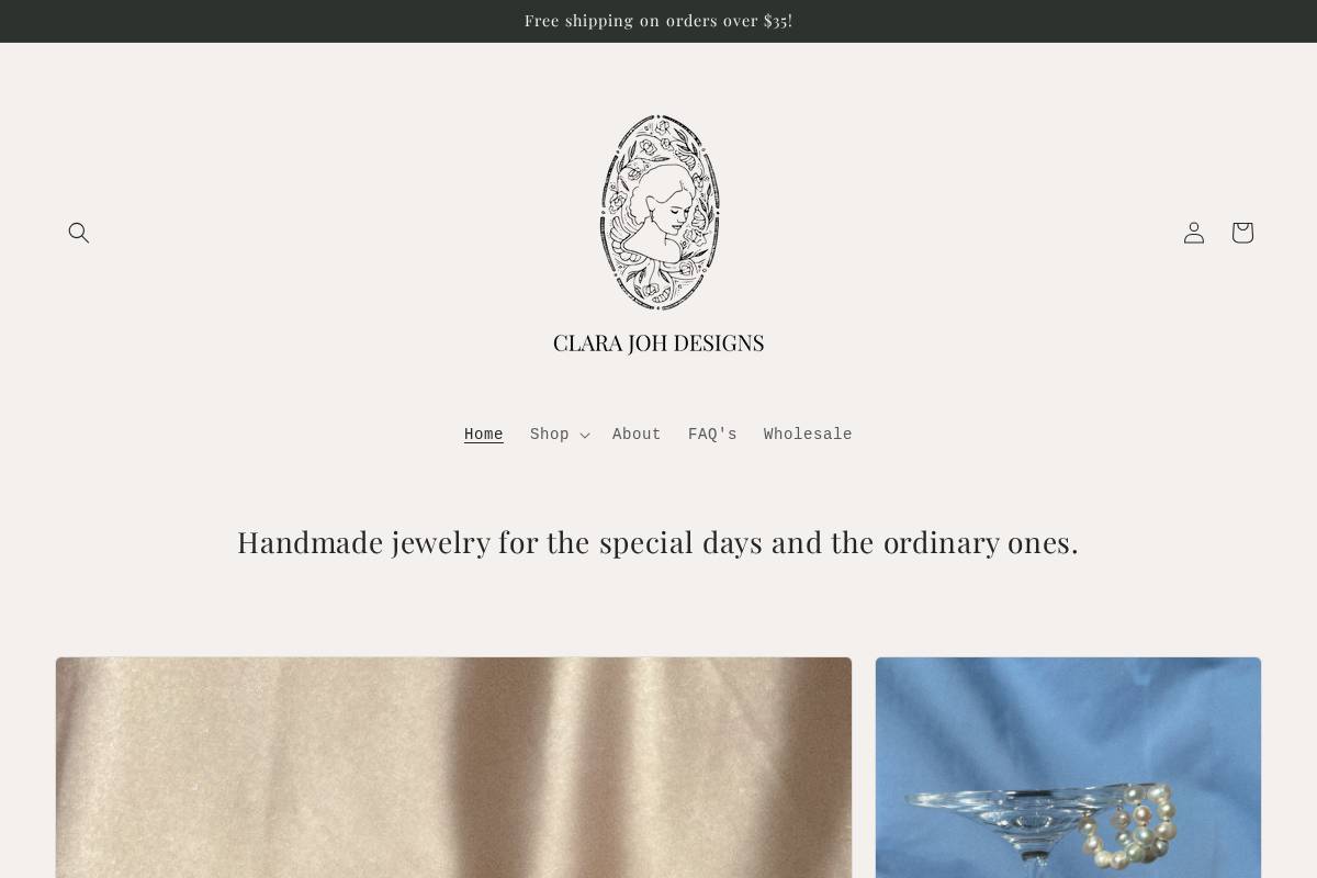 clarajoh.com homepage screenshot