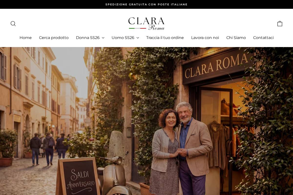 Clararoma homepage screenshot
