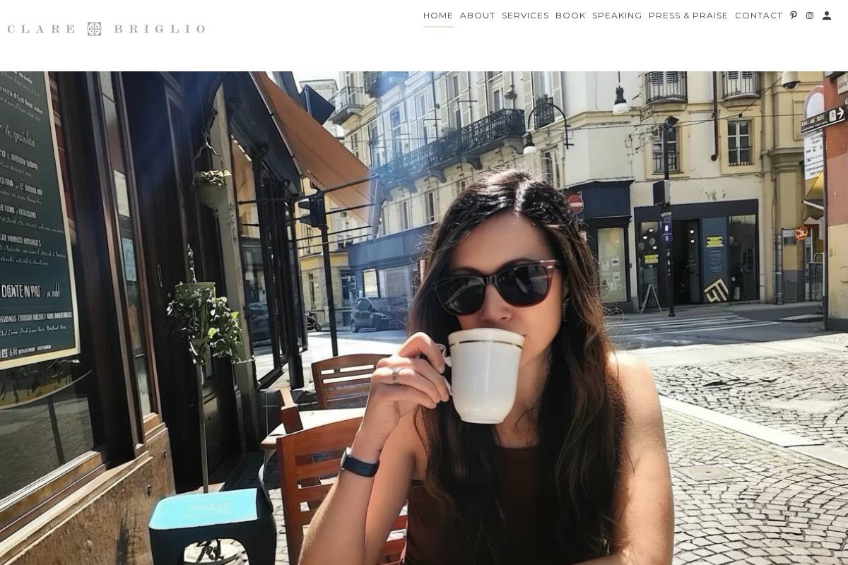 clarebriglio.com homepage screenshot